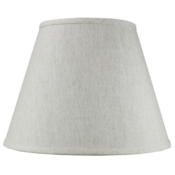 9x16x12 Empire Hardback Lampshade Textured Oatmeal Linen with Brass Spider Fitter - Perfect for Table and Floor Lamps - Large, Off-White