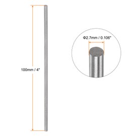 sourcing map 15pcs Round Rods 2.7mm x 100mm High Speed Steel (HSS) Lathe Bar Stock DIY Craft Tools for Turning Facing Drilling Threading