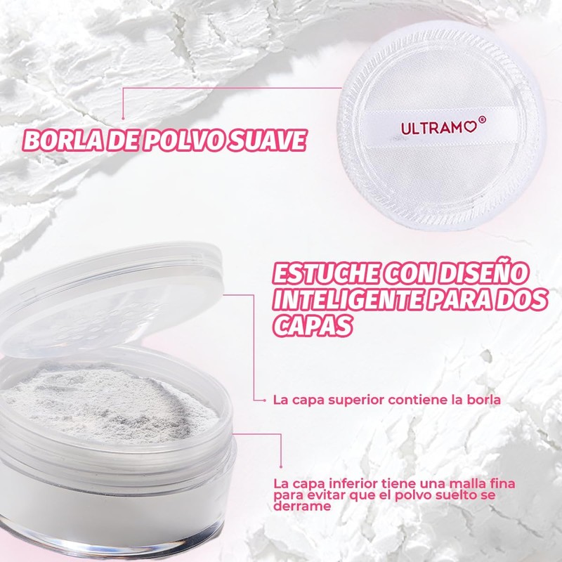 ULTRAMO Polvo Traslucido Mate Loose Powder Acabado Mate por 16h