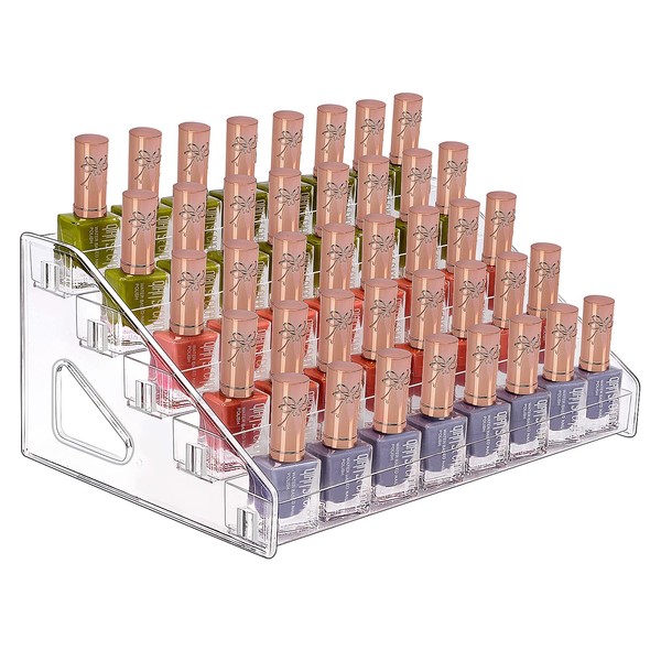 JessLab Nail Polish Organizer, 5-Tier Clear Acrylic Nail Polish Rack