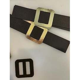 Paper santa belt buckles, for cards, tags, scrapbooking, twenty gold foil cardstock buckles 3/4"