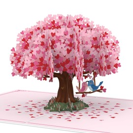 papercrush® Pop-Up Card "Heart Tree with Turtledoves" - 3D Love Card for Women and Men (Birthday, I Love You) - Romantic Congratulations Card for Wedding, Anniversary and Anniversary