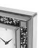 SHYFOY Luxury Crystal-Embedded Mirrored Table Clock, Elegant Decorative Clock with