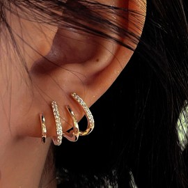 HAXIYA Gold Earrings for Women 14k Gold Plated Claw Earrings Cuff Hypoallergenic Ear Wrap Trendy Cubic Zirconia Stud Huggie Claw Dainty Unique Earring Jewelry Gift for Women