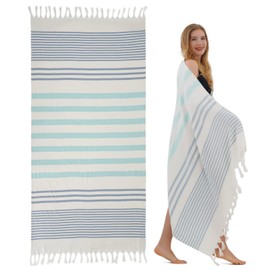 Winthome Hammam Towel Soft Beach Towel Lightweight Space Saving Towel Absorbent Quick Drying Bath Towel Cotton Sand-Free Versatile for Men and Women Sauna Towel Beach Dresses (1 Pack, 75 x 150 cm)