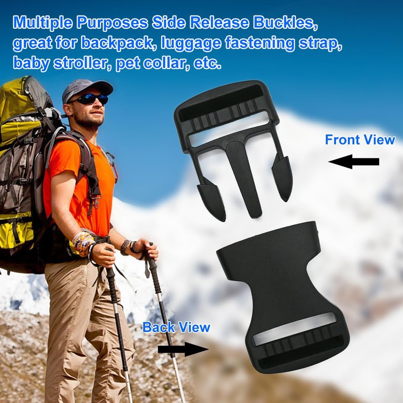 LICQIC Plastic Side Release Buckles, 20 mm/25 mm/32 mm/38 mm/50