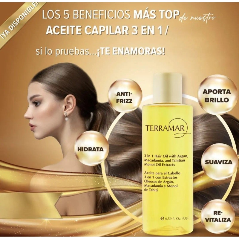 Aceite Cabello Anti Frizz Nutrición Terramar