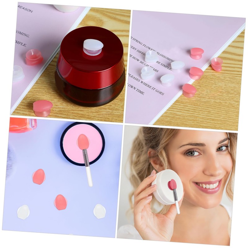 FOMIYES 8pcs Lip Brush Set Cosmetic Spatula Holder Makeup Protector