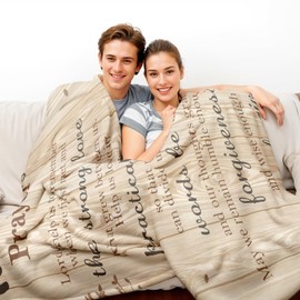 Uniquilling Wedding Gifts for Couples 2024, Newlyweds Gifts for Couples Bridal Shower Gift, Best Bride Gifts for Wedding Day, Marriage Prayer Throw Blanket 60"x 50"