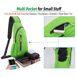 Gisdanchz Waterproof Nylon Sling Bag Backpack Chest Bag Small Men Women for Sports, Travel etc