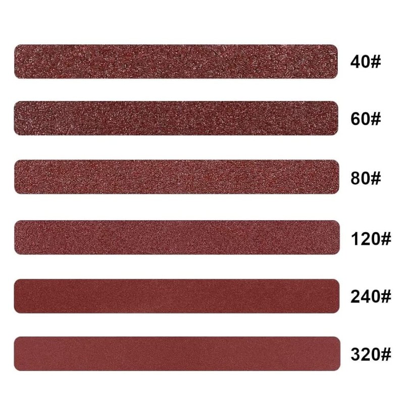 25mm x 762mm Aluminum Oxide Sanding Belts, 40/60/80/120/240/320 Assorted Grits