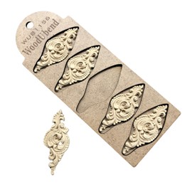 WoodUbend WUB1156 Lock Appliques - Heat Bendable & Flexible Wood Onlays 7x3cm - DIY Craft, Furniture & Home Decor - Easy to Apply & Paint - Versatile, Reusable & Decorative Decals (5 Pack)