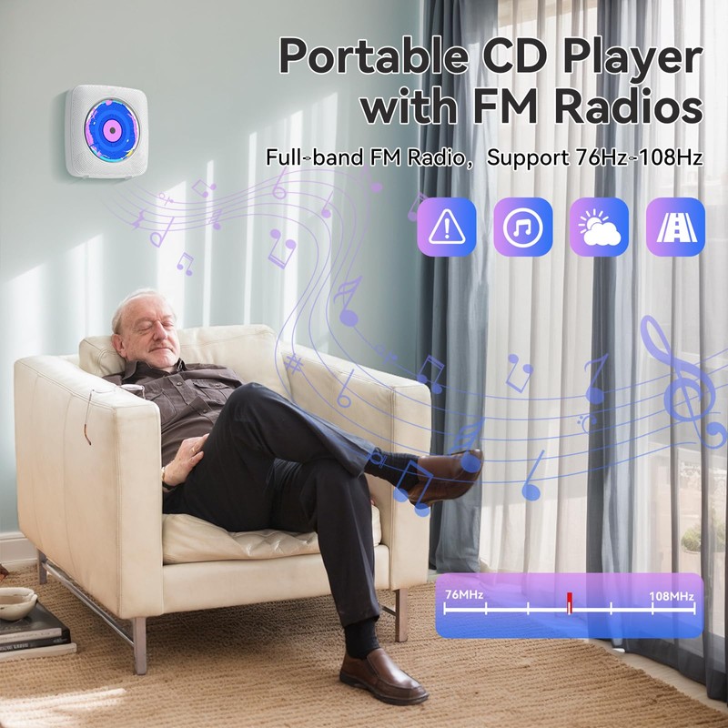 CD Player Portable: Kegaudio CD Players for Home with Speakers
