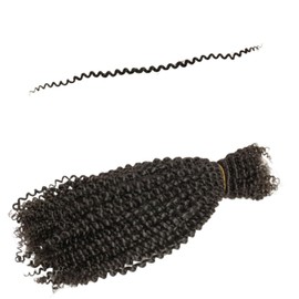 Spring Twist Hair Extensions Bulk Human Hair Afro Kinkys Braiding Hair for Dreadlocks, Twists, Loc Repair, Dreadlock Extensions Black 14 Inch 100G