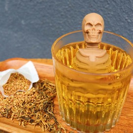 2 Skull Tea Infusers for Loose Tea, Food Grade Silicone Hot Tea Strainers for More Enjoyable Tea Times with Friends and Family(Black and Brown)