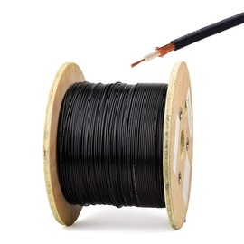 Superbat RF RG174 Coaxial Cable 17ft (518cm) 50 Ohm Mini Rg-174 Bare Black for Radio Cable Or DIY Antenna Wire