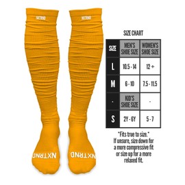 Nxtrnd XTD Scrunch Football Socks, Extra Long Padded Sport Socks for Men & Boys (Yellow, Y)