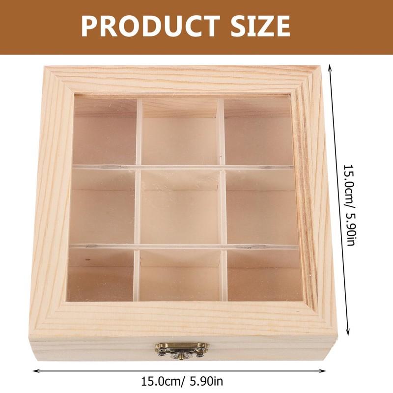 Luxshiny Tea Box Organizer Storage Box - Wooden Tea Bag