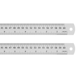 HARFINGTON 2pcs Stainless Steel Ruler 24 Inch 60cm Metric English Ruler with Conversion Table Small Metal Ruler Set Straight Edge Millimeter Ruler Measurements Tools for Measuring Drawing