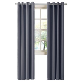 LA PALMA Thermal Insulated Blackout Darkening Grommet Living Room Curtains Window Drapes for Bedroom Pack of 2 Panels
