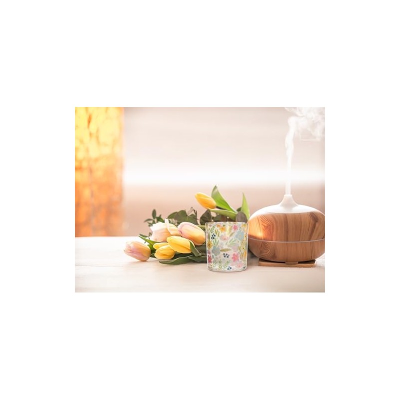 Abbott Collection Pastel Florals Votive/Tealight Candle Holder - Glass, Multicolor