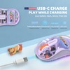 FMOUSE Transparent Wireless Mouse, 2 Cute 2026 Figurines, Tri-Mode, Purple