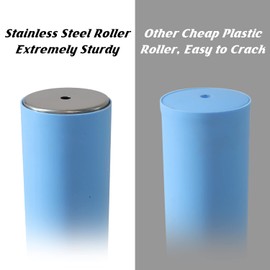 HONGLIDA 15-inch Silicone Rolling Pin for Baking, Stainless Steel Roller, Non-stick Surface and Comfortable Wood Handles