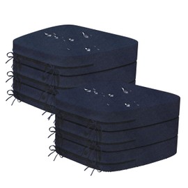 Iristykilin 17'' x 16'' x 2.5"Thick Chair Cushions for Dining Chairs, 6 Pack WaterProof Easy Clean Kitchen Chair Pads with Ties and Non-Slip Backing - 30D High Elastic Foam Soft Kitchen Chair Cushions