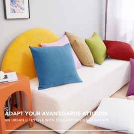 Deconovo Cushion Cover, Decorative Pillowcase, Linen Cover, 45 x 45 cm, Pink, Set of 4