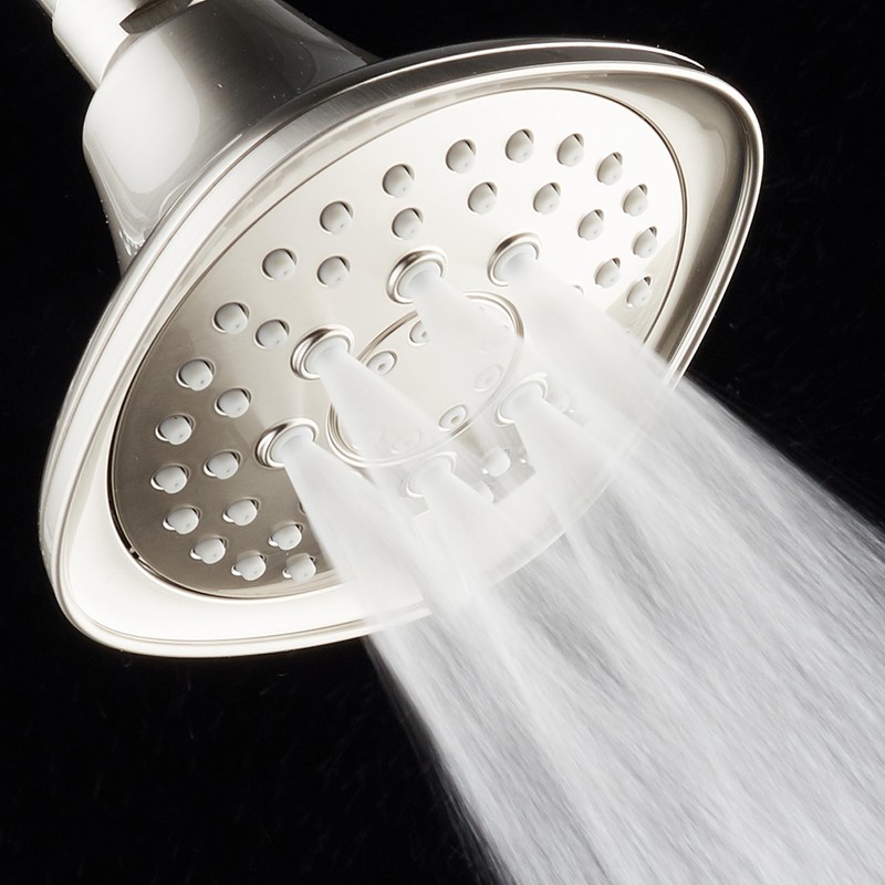 AquaDance Satin Nickel Hot Oval Square Style 6-setting High-Pressure Luxury