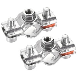 sourcing map Wall Ceiling Mount Pipe Supports, 304 Stainless Steel Adjustable Pipe Bracket Clamp for 15-19mm Pipe 2pcs