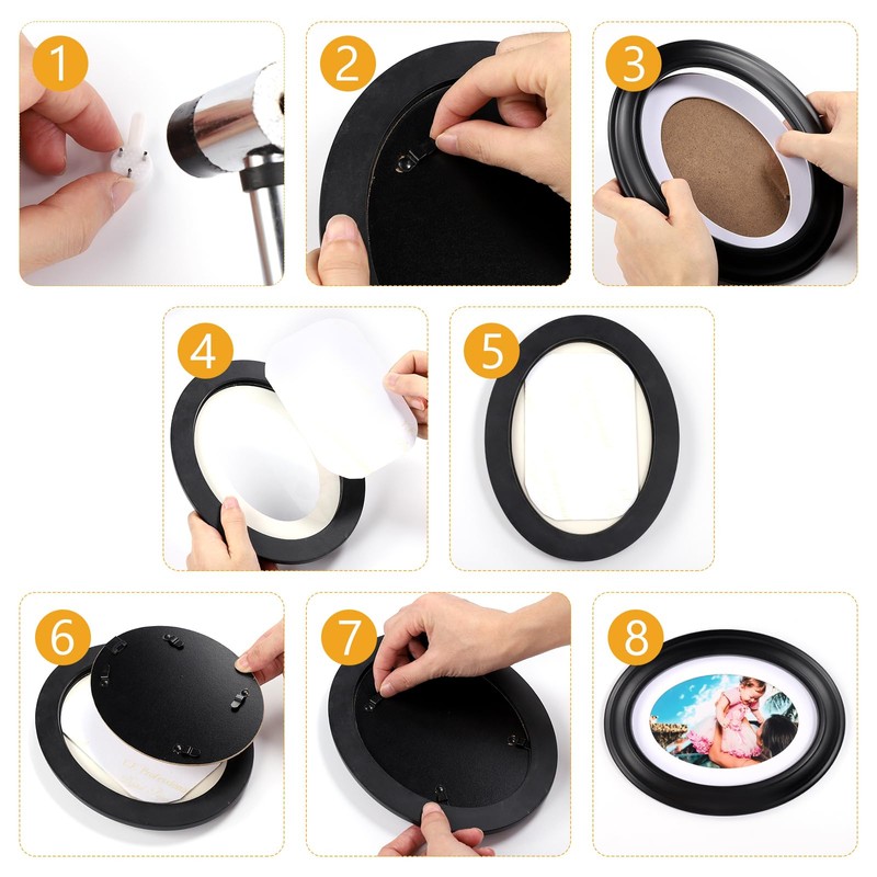 IMIKEYA 10 Inch Oval Frame Set With Seamless Nails Round