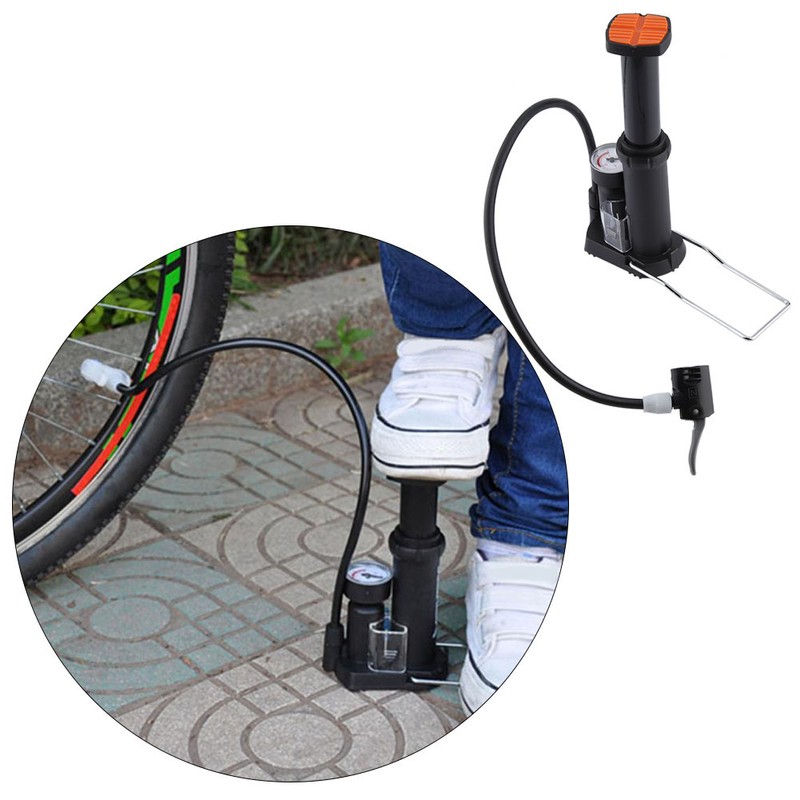 Mini Portable Bicycle Bike Foot Pump High Pressure Floor Inflator
