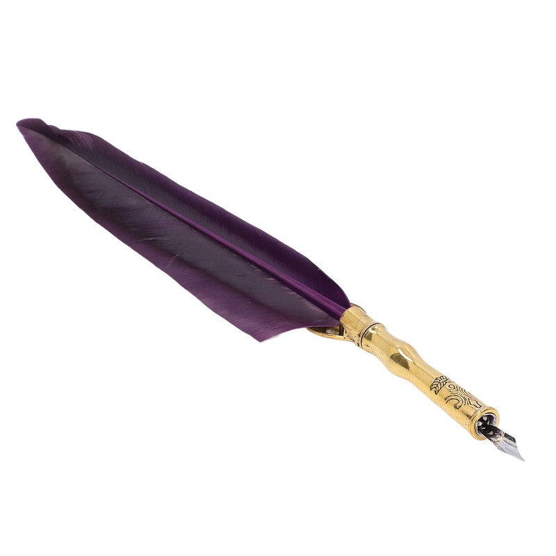 Feather Pen Exquisite Vintage Elegant Stainless Steel Smoothly Writing Wear