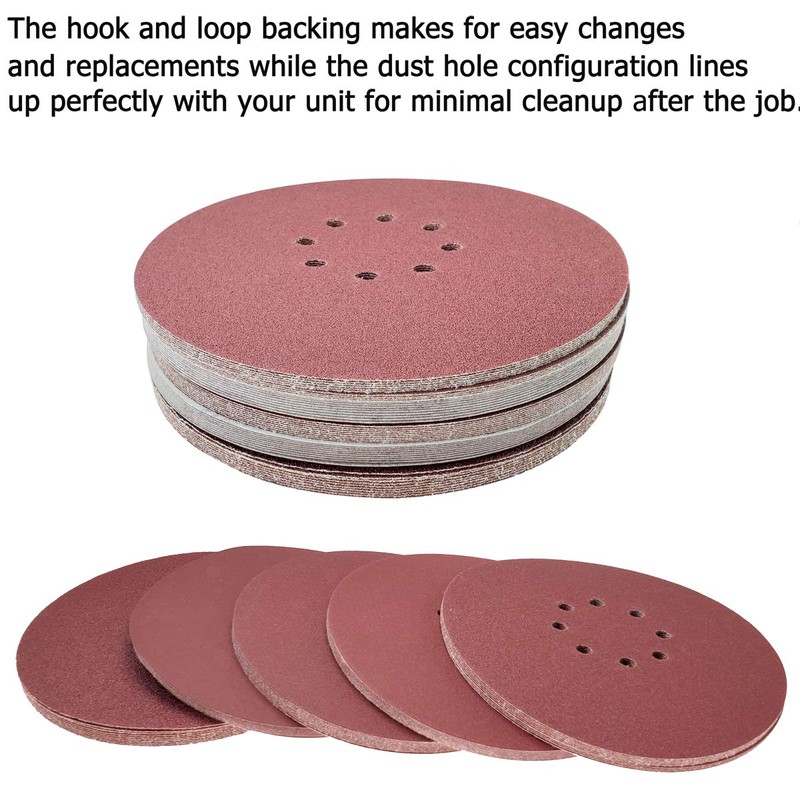 50 PCS 9 Inch 8 Hole 60 Grit Drywall Sanding