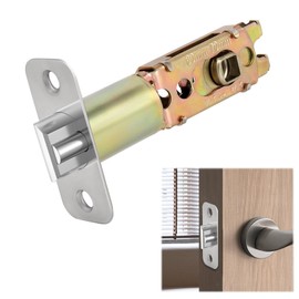 Tubular Mortice Latch Door Latches for Internal Door Adjustable Tubular Latch 60-70mm Fireproof Brass Interior Door Handle Latch Radius Spring Latches for Lever Door Handles, Gold