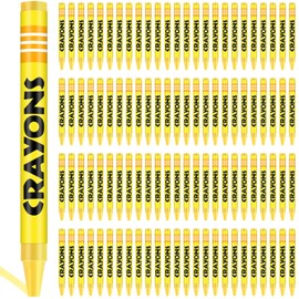 Tenceur 100 Pcs Single Color Crayons Bulk Crayons Coloring Party Favors Pastels Set for Adults Teacher Painting Classrooms Groups Party Art Gifts Supplies(Yellow)