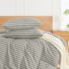 JELLYMONI 100% Natural Cotton Striped Queen Pillowcases Set, 2 Pack