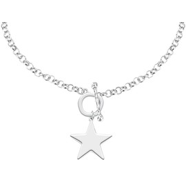 Chunky Statement Star T Bar Chain Necklace Toggle Chain Choker Star Pendant Necklace Gift for Woman Man