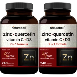 NatureBell Zinc Quercetin with Vitamin C & D3, 480 Capsules (2 Pack) | Quercetin 1,000mg + Zinc 50mg + Vitamin C 250mg + Vitamin D3 5,000 IU | 4-in-1 Advanced Immune & Lung Support | ZincVanta Formula