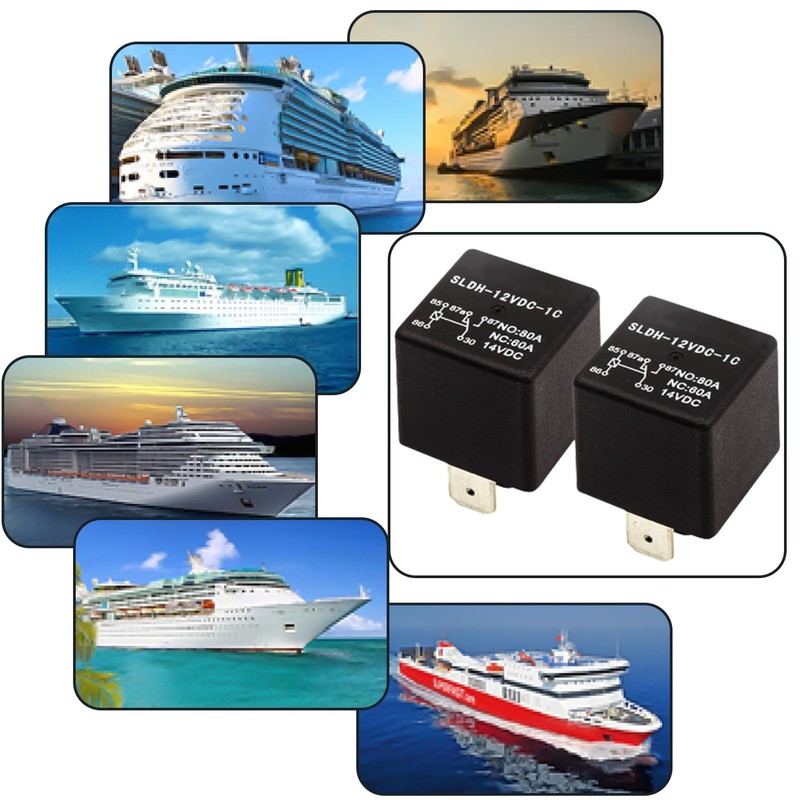 SLDH-12VDC-1C 80A 5pin SPDT Car Relay for Car, 2 Pieces