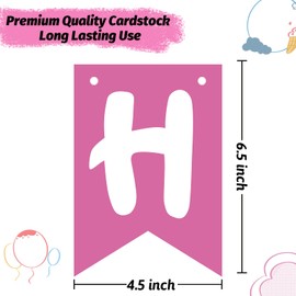 Hot Pink Happy Birthday Banner Signs for Girls Princess Birthday Party Decorations(Pink)
