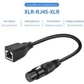 SiYear XLR RJ45 Adapter Cable-XLR 5 Pin Female to RJ45 Female DMX Adapter Converter Cable(30 cm/12inch)