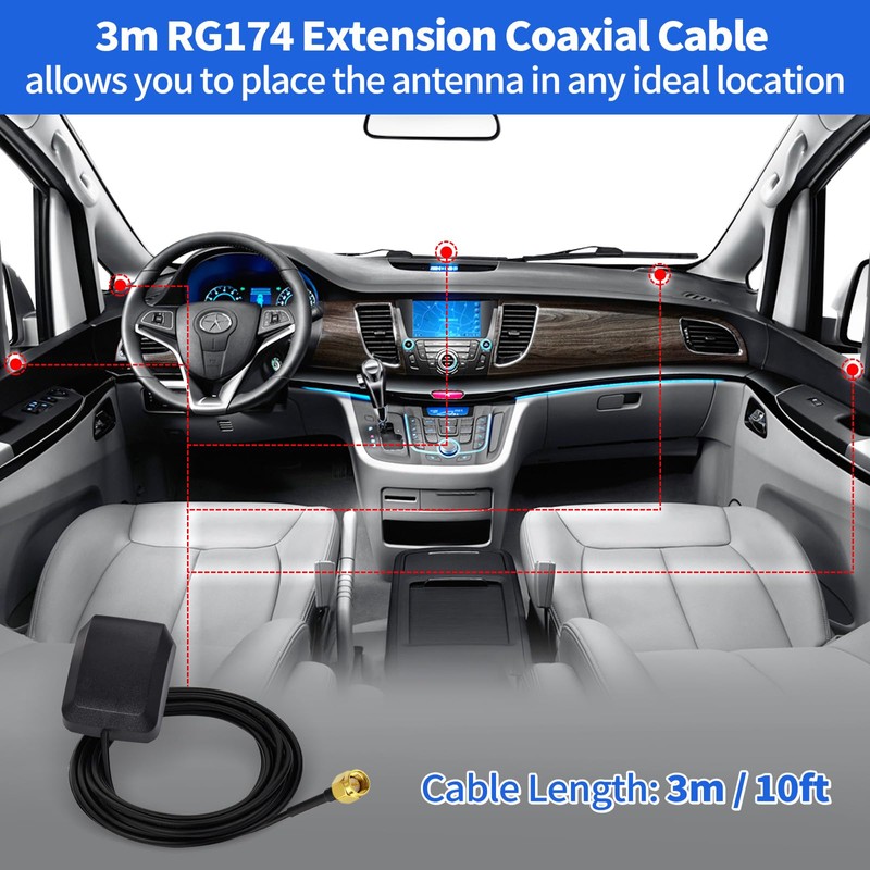 Superbat Waterproof Active Magnetic GPS Navigation Antenna with 3 m