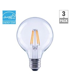 EcoSmart Bulbs EcoSmart 60-Watt Equivalent G25 Globe Dimmable Energy Star Clear Glass Filament LED Vintage Edison Light Bulb Bright White (3-Pack)