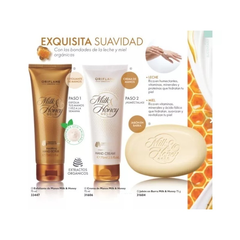 Oriflame Set Crema Para Manos-exfoliante-jabón Leche Y Miel Oriflame