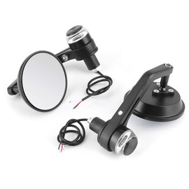 Espejos Retrovisores del Extremo del Manillar de la Motocicleta con Luz LED de Señal de Universal 2 Piezas 22 Mm 7/8 Pulgadas Espejo Lateral Redondo Accesorio de Motocicleta