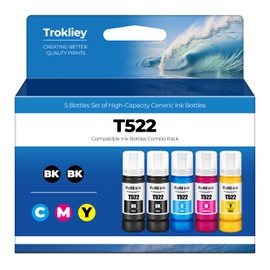 Trokliey 522 Ink Refill Bottles ET-2800 ET-4800 ET-2400 ET-2803 for 522 Ink Bottles Compatible for ET 2800 ET 4800 ET2800 ET 2400 ET4800 ET 2803 ET-2720 ET-4700 ET-4810 ET-2840 Printer (Not Subli)