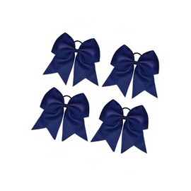 Navy Blue Jumbo Bow for Cheer Girls Navy Blue Large Bowknot Navy Blue Hair Bow PHB08 (4 Pcs-Set)