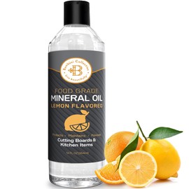 Mineral Oil for Cutting Board - Food Grade, Enriched with Lemon & Orange Extracts - Butcher Block Oil Conditioner to Restore, Maintain & Protect Wood, Teak, Bamboo Boards, and Utensils - 12oz